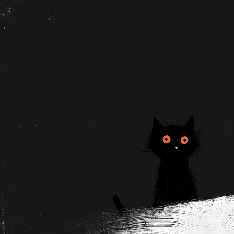Black Cat with Orange Eyes