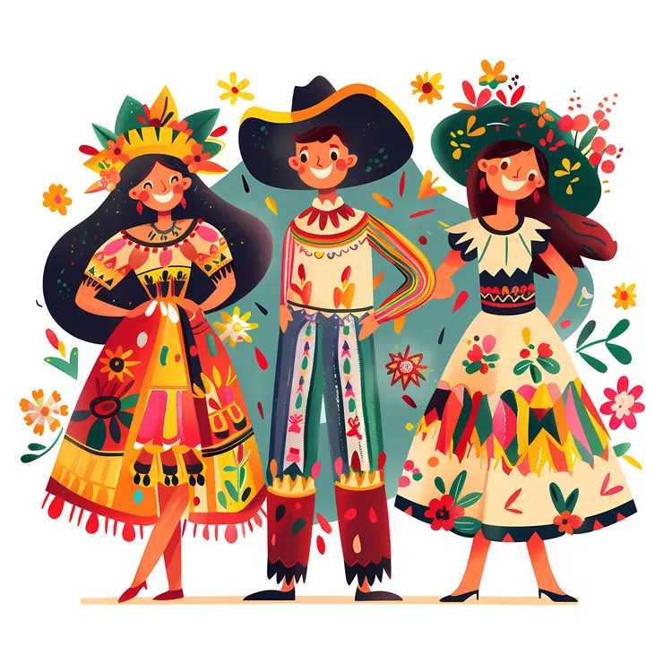 Group in Traditional Clothing