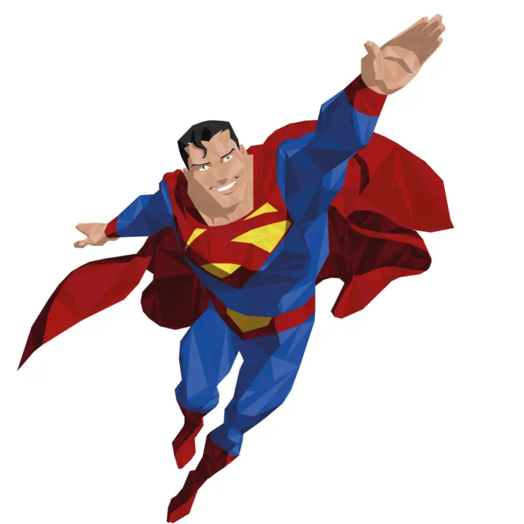 Flying Superhero in Classic Costume