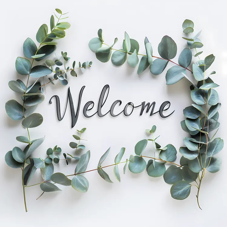 Welcome Sign with Greenery