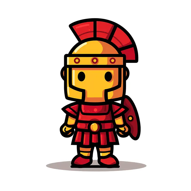 Cute Roman Soldier in Full Armor