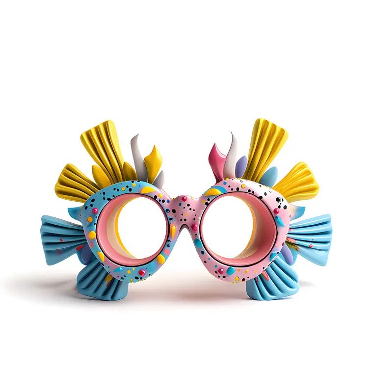 Colorful Glasses with Fan Decorations