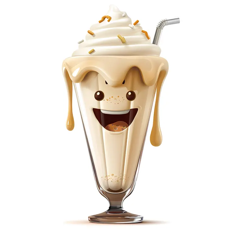 Excited Milkshake with Whipped Cream