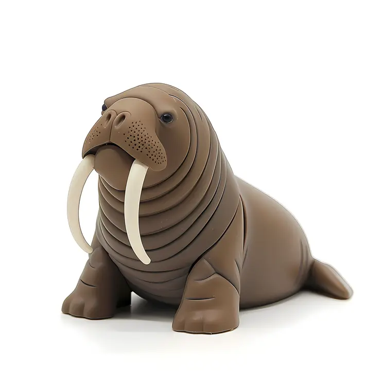 Cute Dark Brown Walrus Cartoon