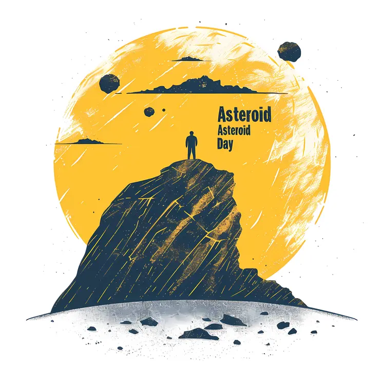 Asteroid Day with Sunset and Rocks