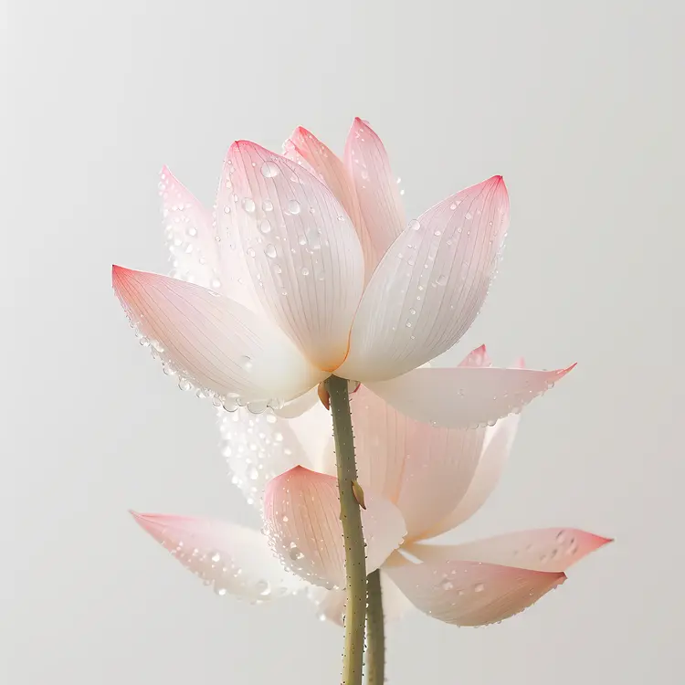 Pink Lotus Flower with Dew Drops