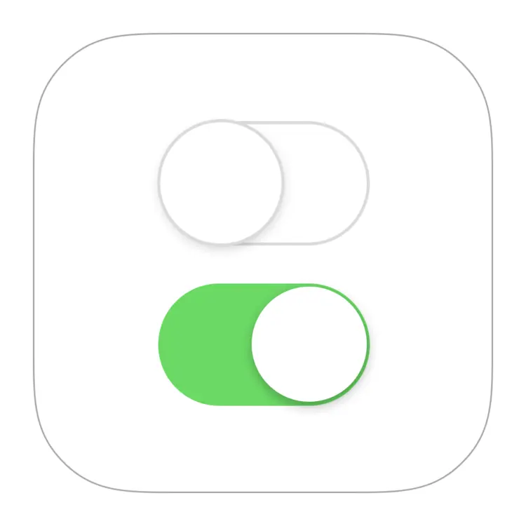 Toggle Switch Icon in Green Background