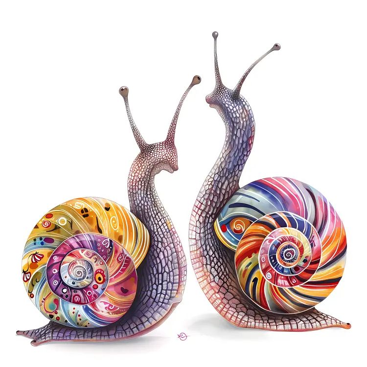 Patterned Snails with Hearts