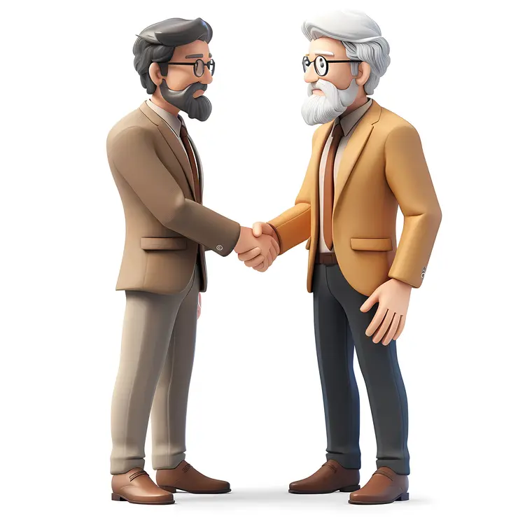 Cartoon Business Handshake