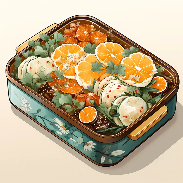 Colorful Bento Box with Fresh Fruits and Vegetables