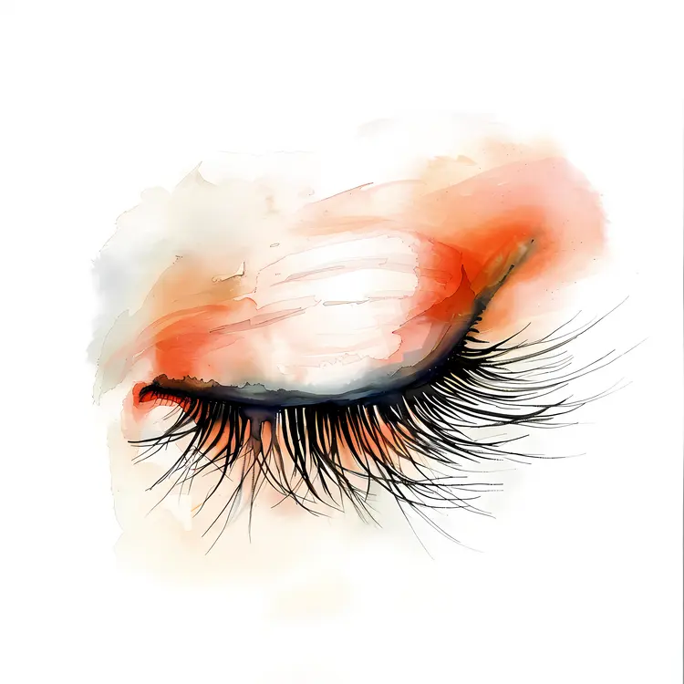 Watercolor Closed Eye with Makeup