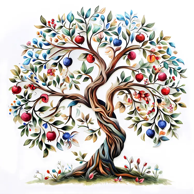 Fruit Tree with Various Fruits