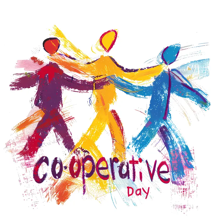 Colorful Co-operative Day Illustration