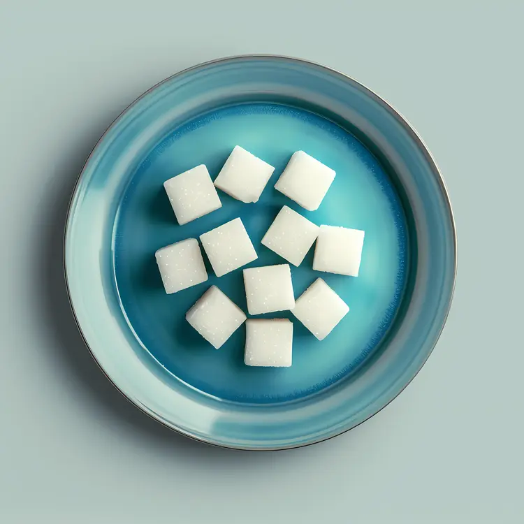 Blue Plate with Sugar Cubes