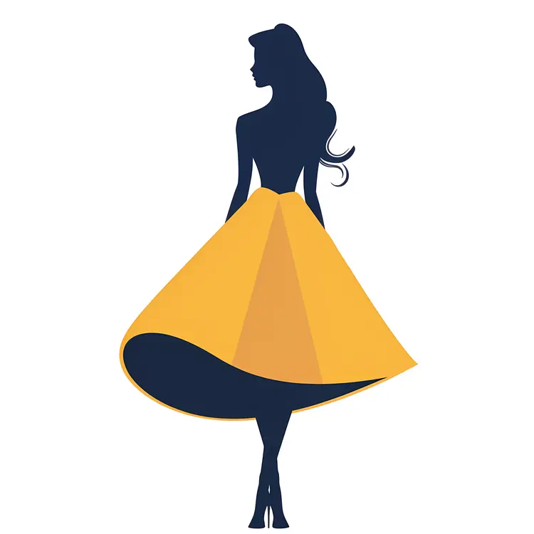 Elegant Yellow Skirt Silhouette