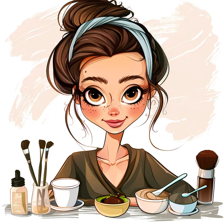 Beauty Preparation with Skincare Products