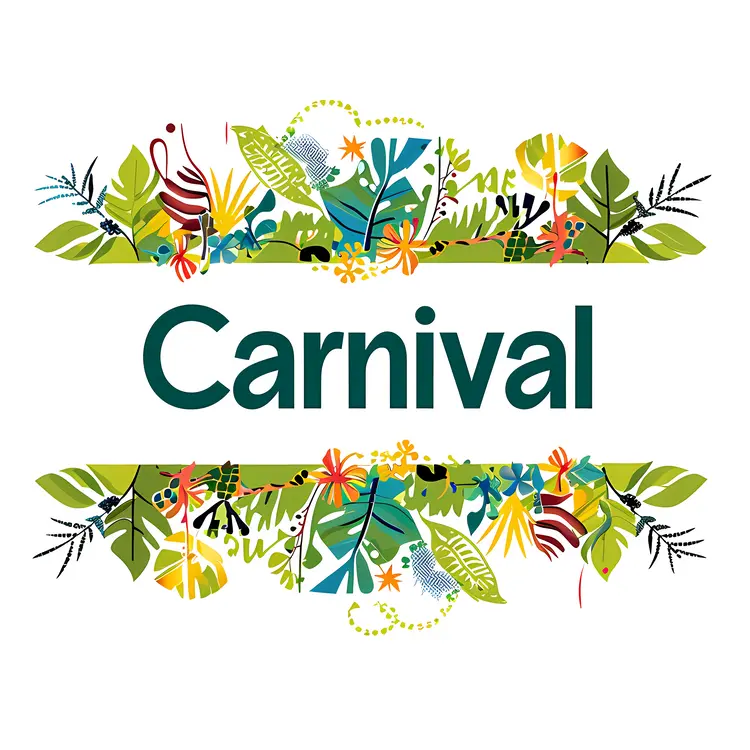 Carnival with Tropical Leaves and Flowers