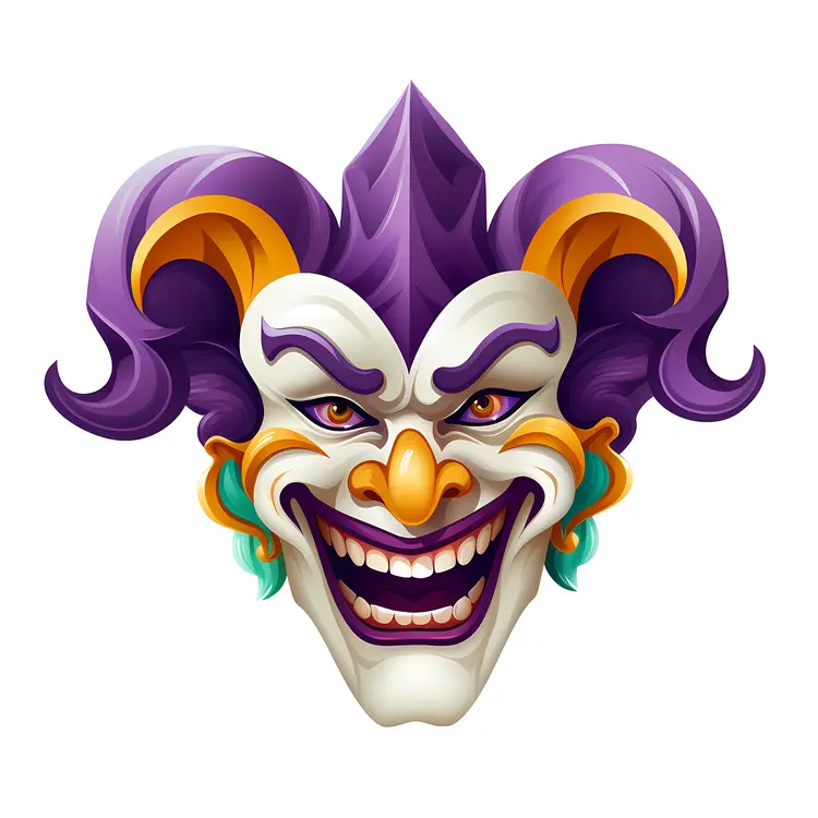 Evil Jester Mask for Mardi Gras