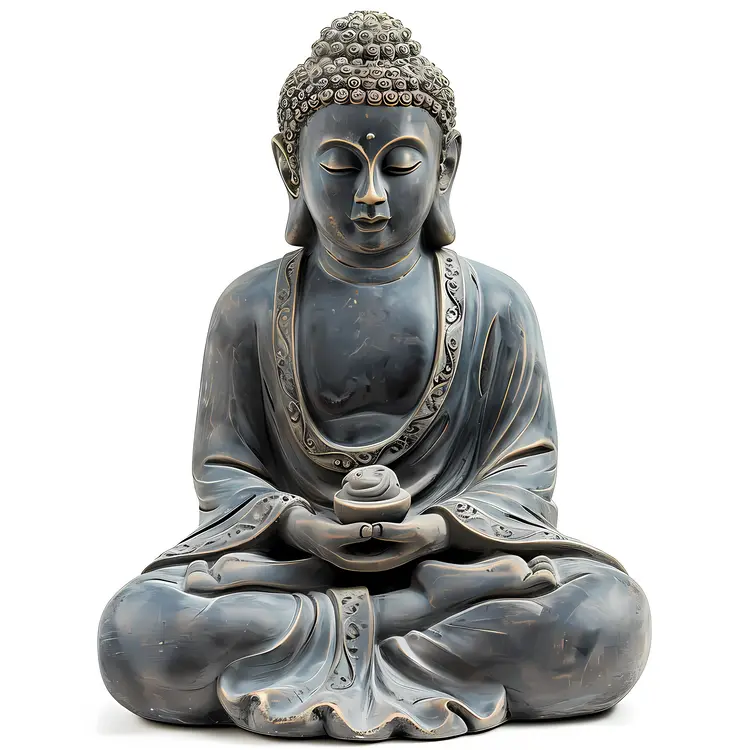 Gray Buddha Statue in Meditation