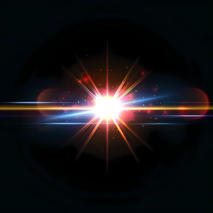 Intense Light Flare in Dark Background