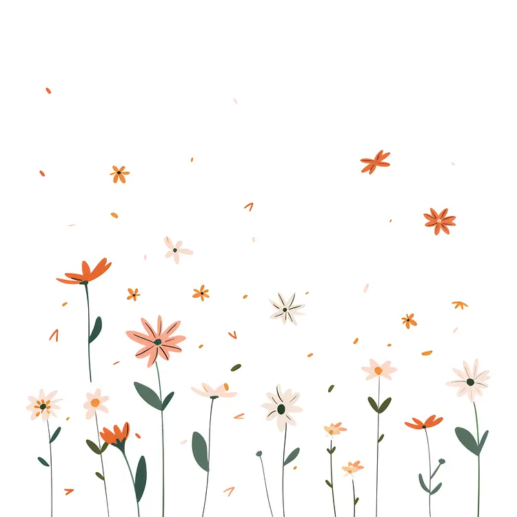 Orange and White Flowers in Bloom
