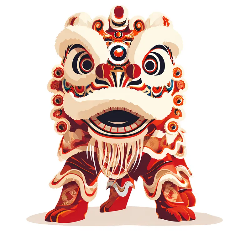 Traditional Chinese Lion Dance Costume for Festive Celebrations