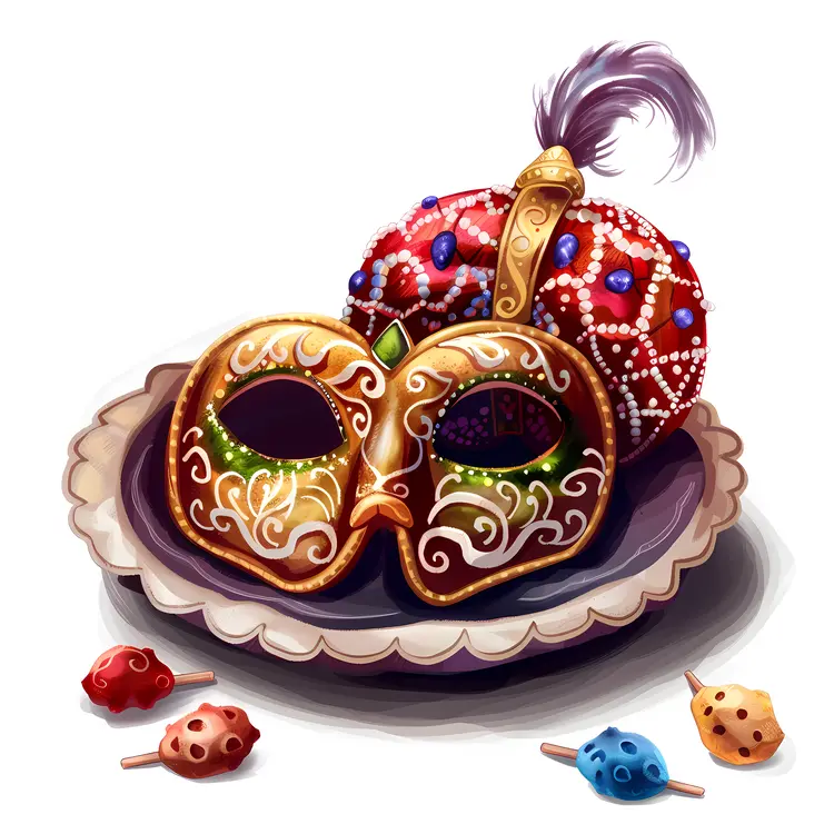Elegant Masquerade Mask on Plate