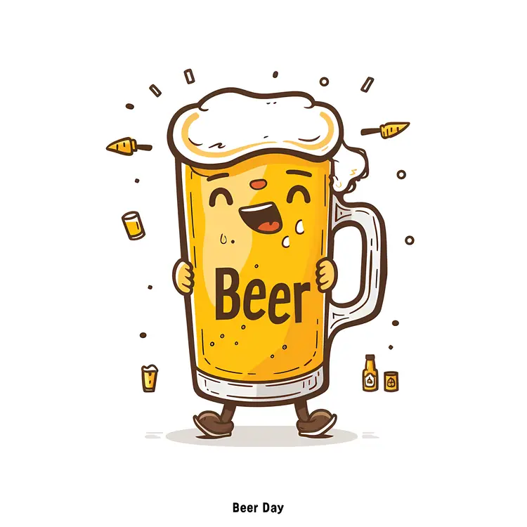Cartoon Beer Mug with Foam