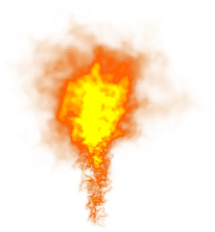 Vertical Fire Explosion with Intense Flames