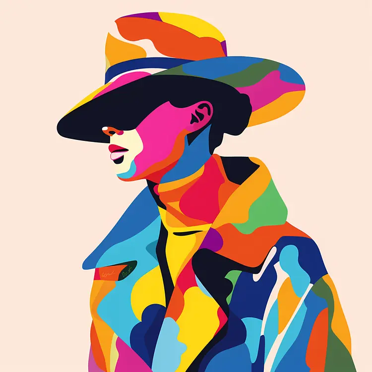 Colorful Fashionable Woman Illustration