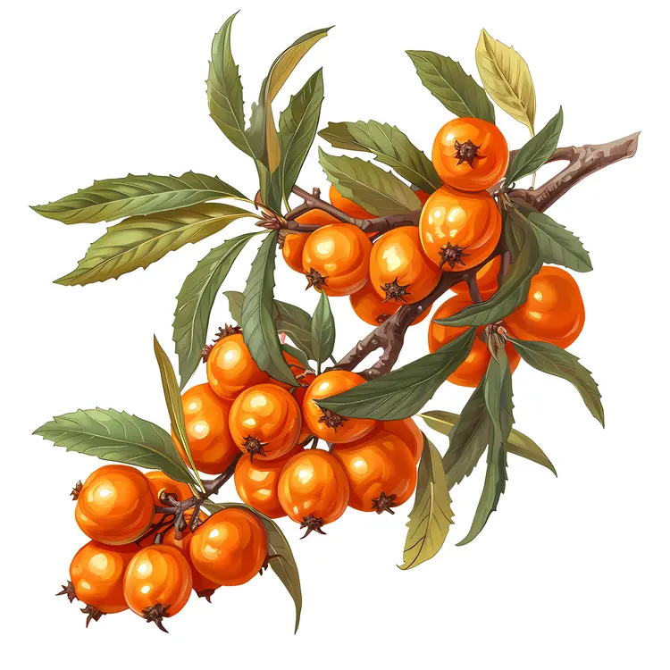 Orange Berries on a Branch