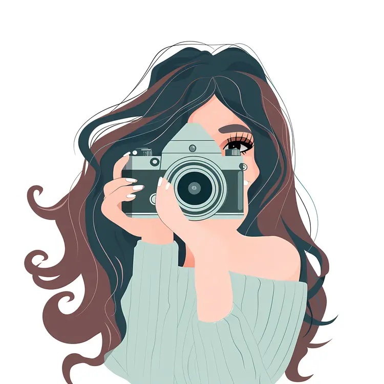 Girl Taking Photo with Camera
