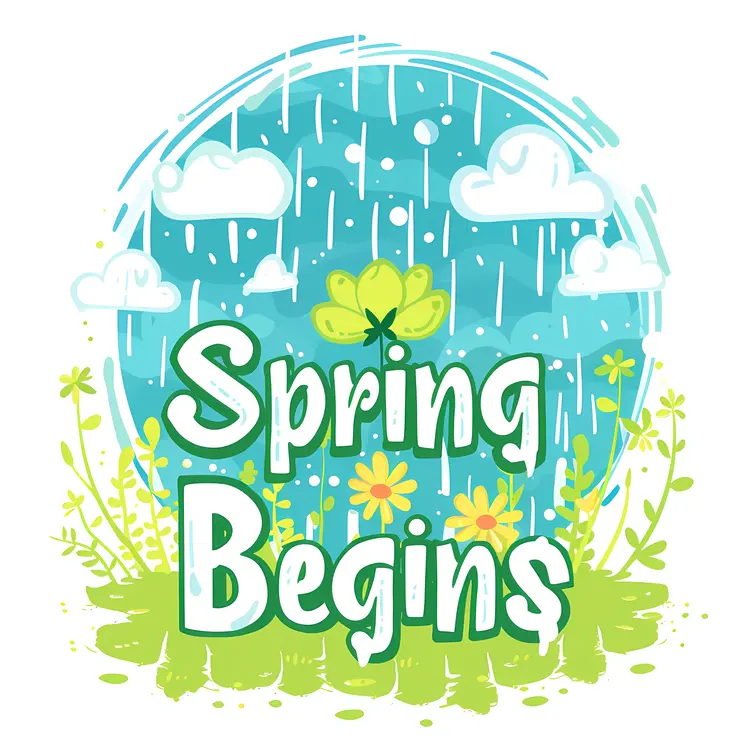 Spring Begins with Flowers and Rain