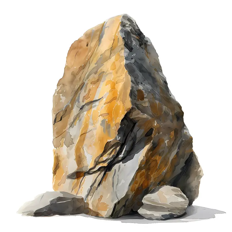 Yellow and Gray Rock with Textures