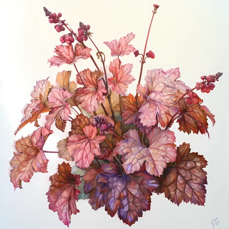 Pink Leaves in Autumn