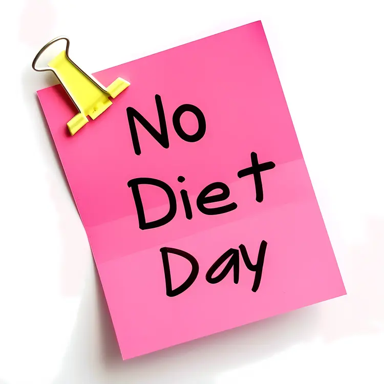 No Diet Day Pink Note with Yellow Clip