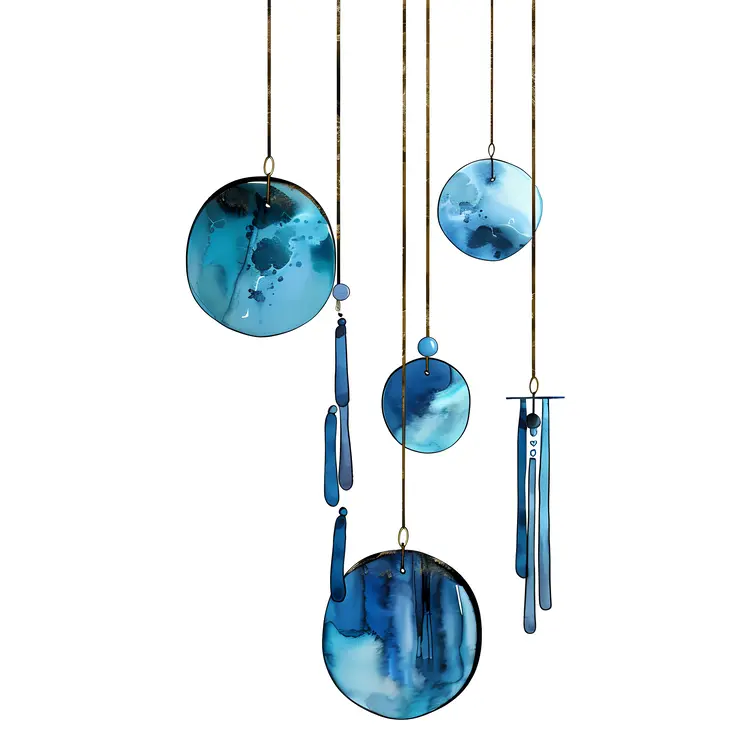 Blue Hanging Wind Chimes