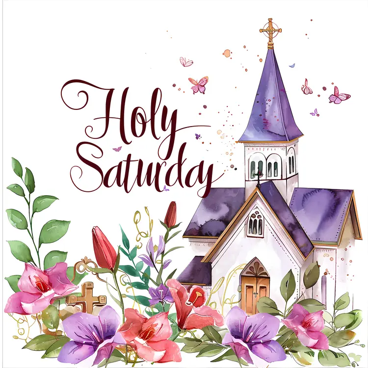 Holy Saturday Celebration with Church and Flowers