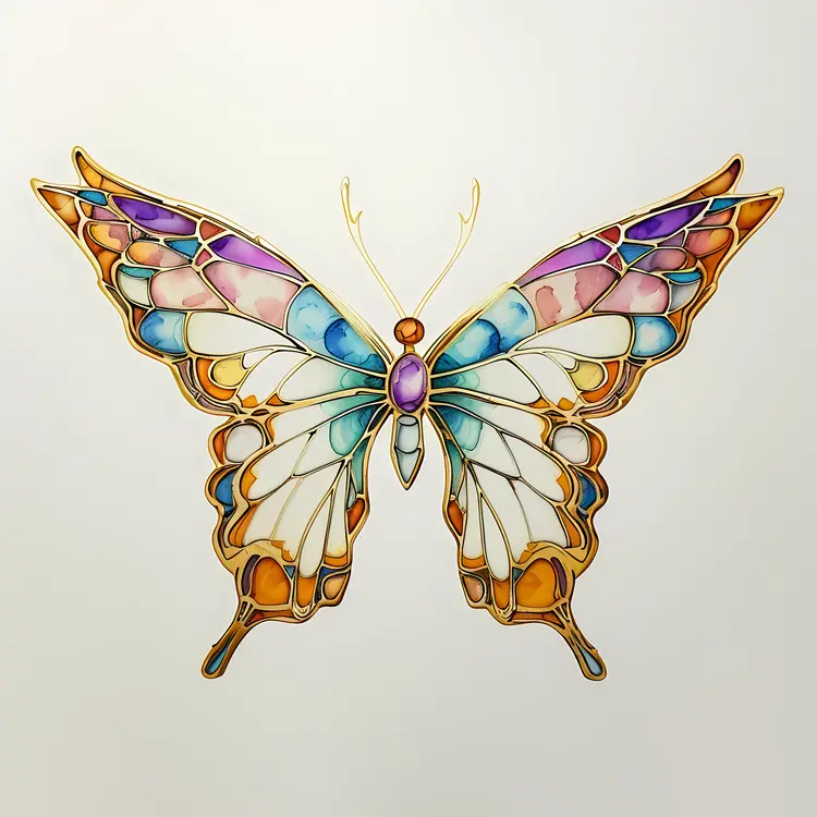 Stained Glass Butterfly Art