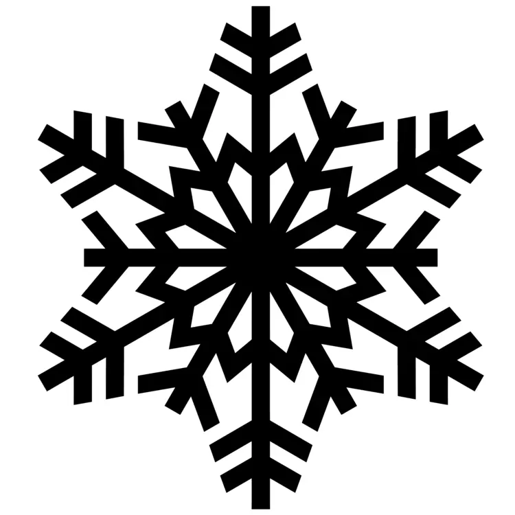 Black Snowflake on Transparent Background