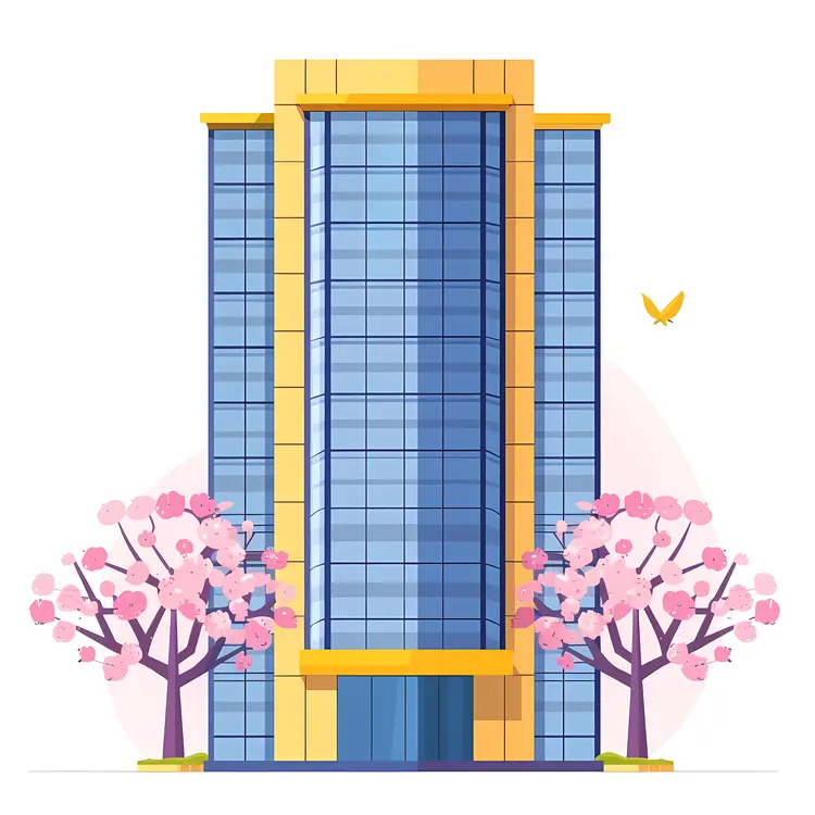 Modern Office Building with Glass Facade