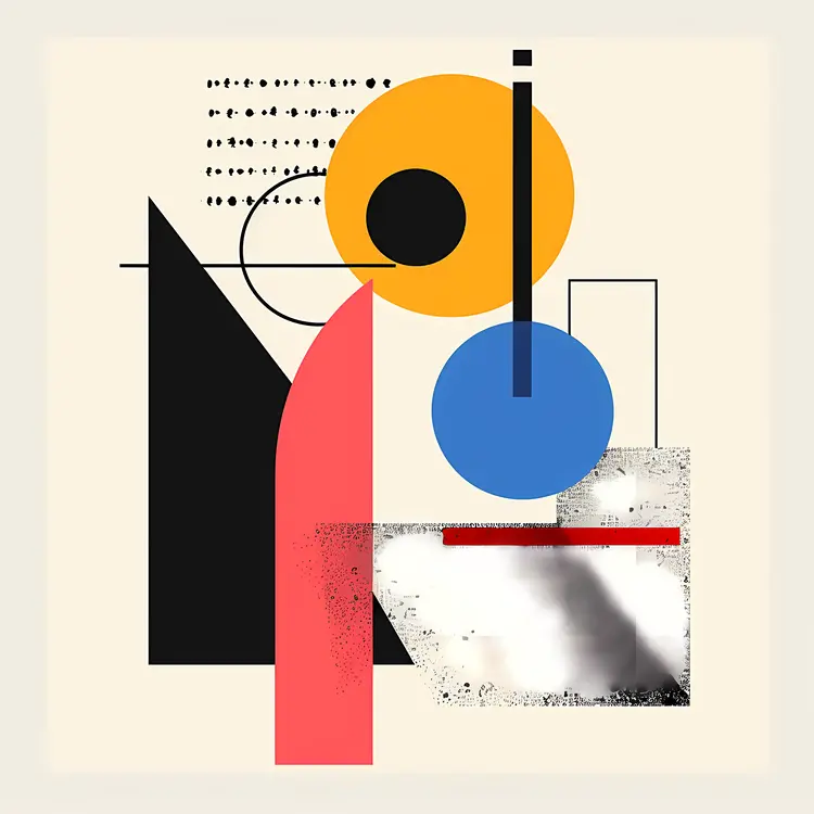 Abstract Geometric Shapes with Colorful Elements