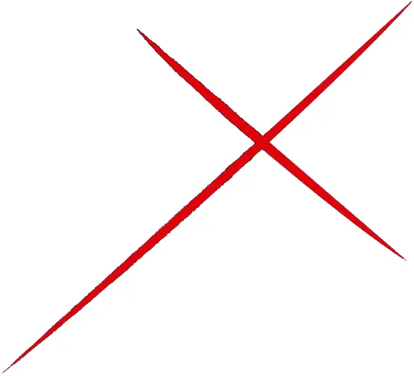 Red Cross Marks on Transparent Background