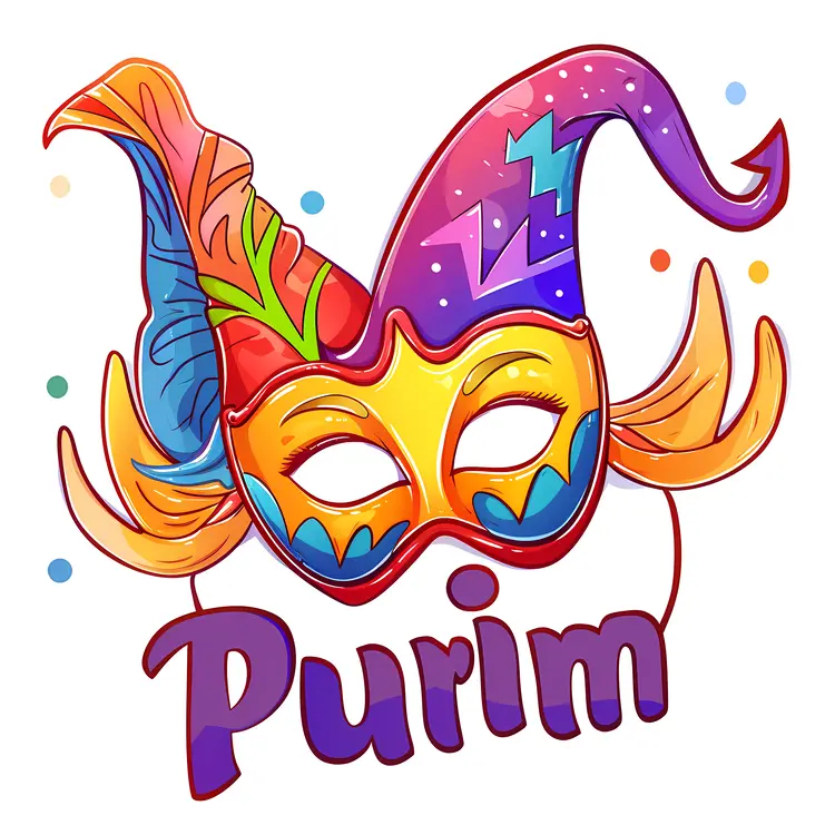 Colorful Purim Mask Illustration