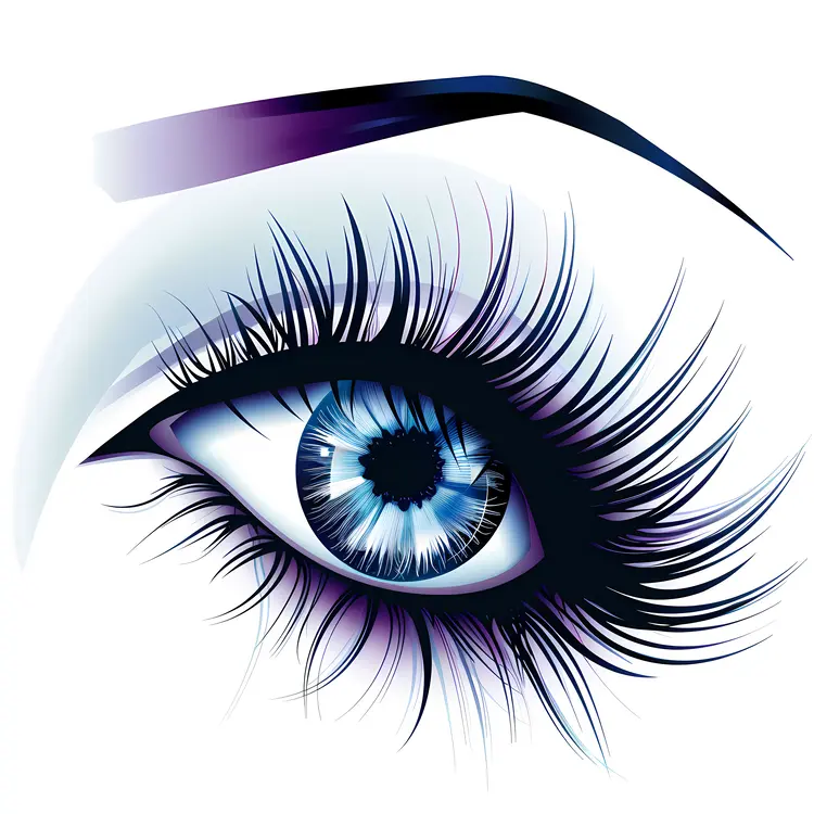 Blue Eye with Long Eyelashes Illustration