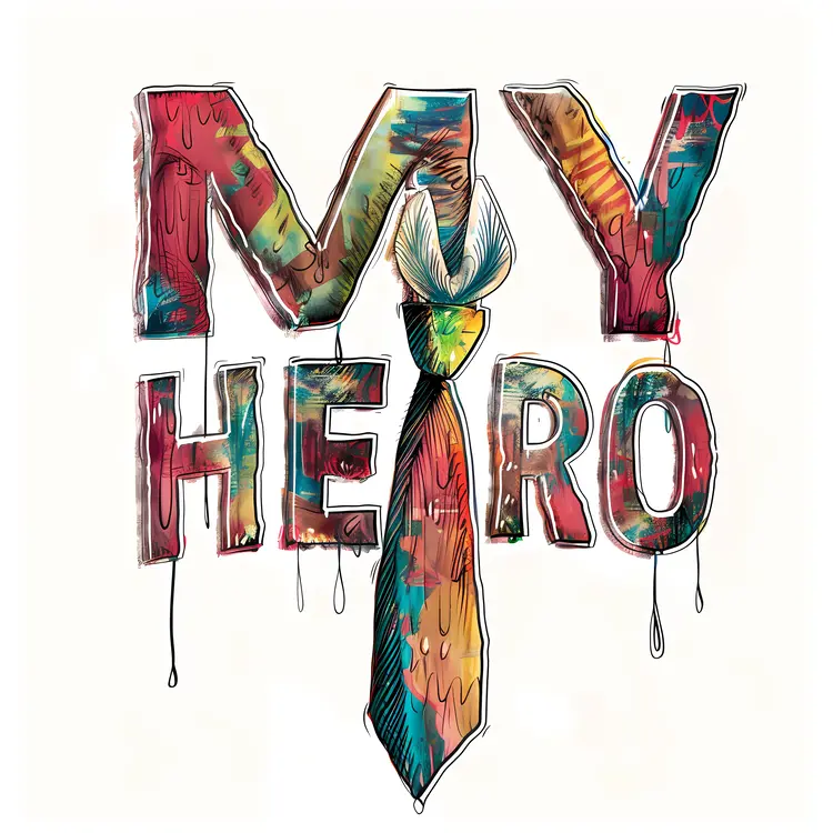 My Hero Typography with Colorful Tie