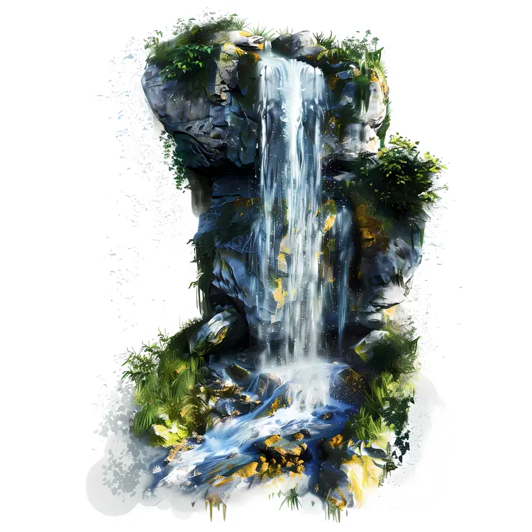 Scenic Waterfall with Rocks