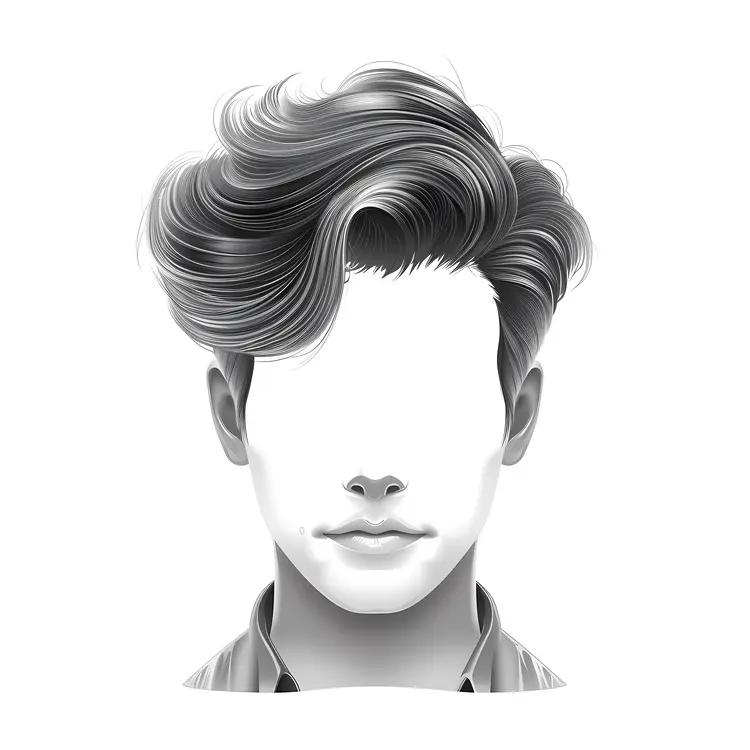 Stylized Gray Hair Illustration
