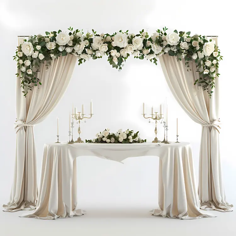 Elegant Wedding Table with White Flowers