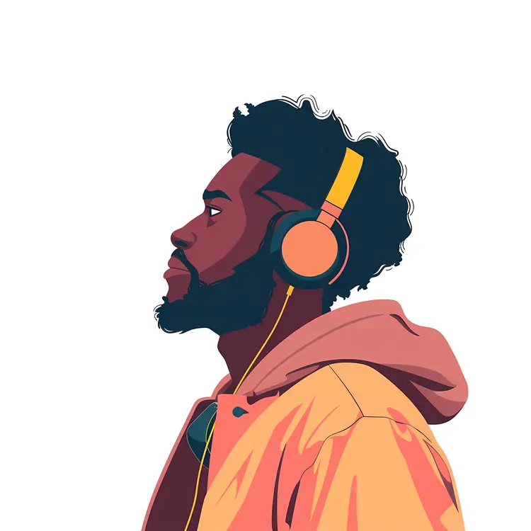Illustration of Person with Headphones